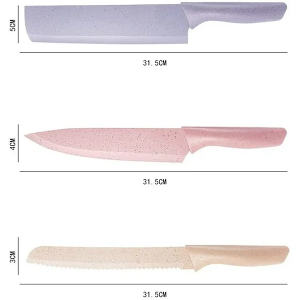 🔪 Set Profesional de Cuchillos de Cocina – 6 Piezas Multicolor con Acero Inoxidable de Alto Carbono