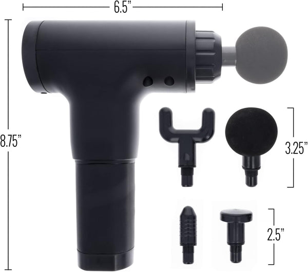 💪 Pistola de Masaje Portátil 6 Velocidades – Alivio Muscular con 4 Cabezas Intercambiables