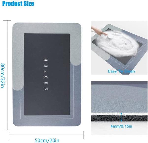 Alfombra de Baño Antideslizante y de Secado Rápido (80 x 50 cm)