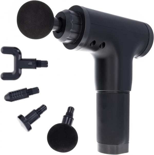 💪 Pistola de Masaje Portátil 6 Velocidades – Alivio Muscular con 4 Cabezas Intercambiables