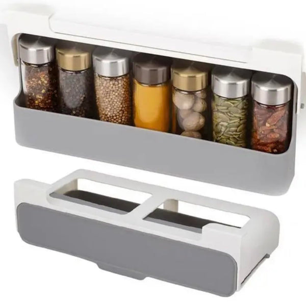 🧂 Organizador de Especias Bajo Estante – Cajón Deslizante sin Taladro para Cocina