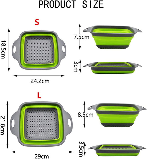 🥦 Set de Coladores Plegables de Silicona