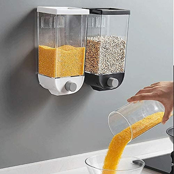 🥣 Dispensador de Cereales Montado en la Pared – Transparente, Hermético y Ahorra Espacio