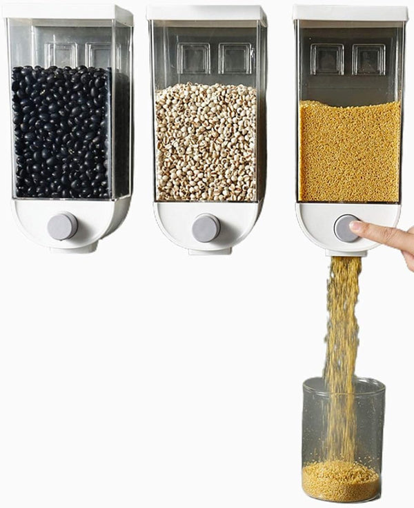🥣 Dispensador de Cereales Montado en la Pared – Transparente, Hermético y Ahorra Espacio
