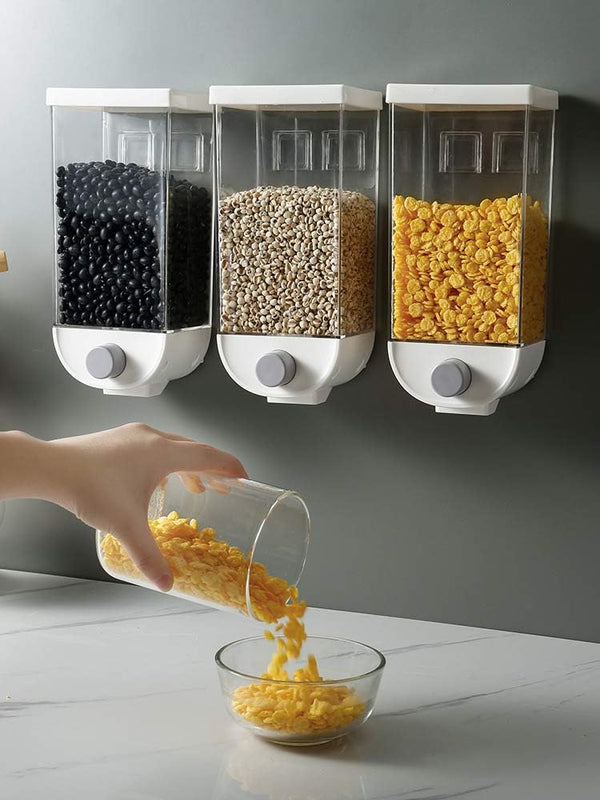 🥣 Dispensador de Cereales Montado en la Pared – Transparente, Hermético y Ahorra Espacio
