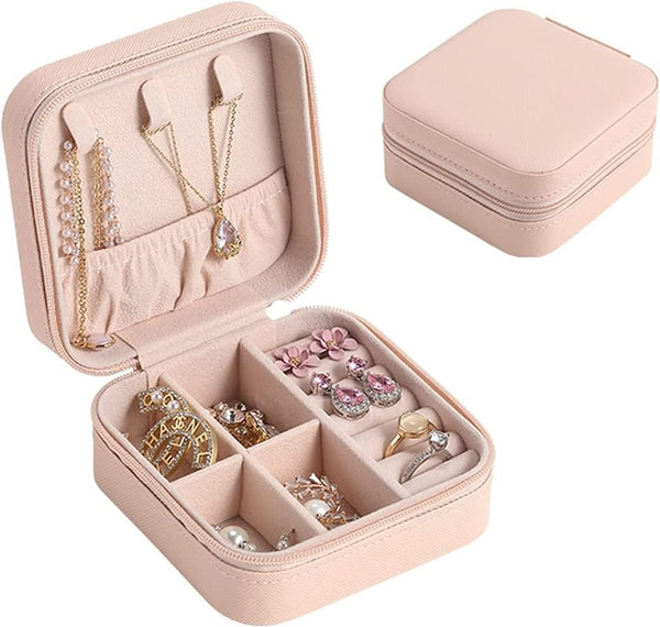 💕 Mini Joyero Portátil Rosado – Compacto, Elegante y Perfecto para Viajes