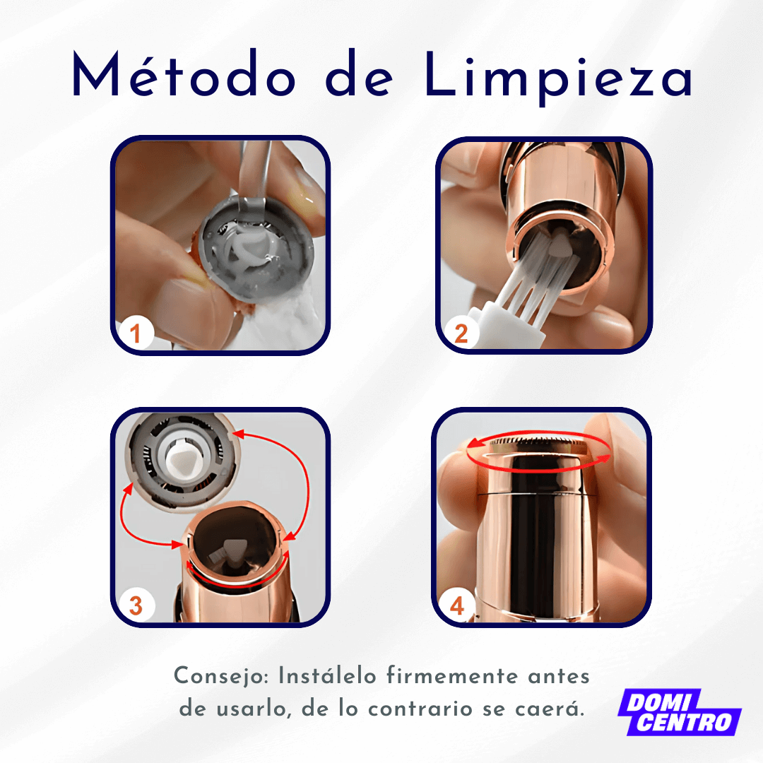 Depiladora facial eléctrica recargable con luz LED - DOMICENTRO