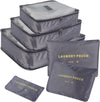 Cubos de Empaque para Viaje – Kit Organizador 6 en 1 (Gris)