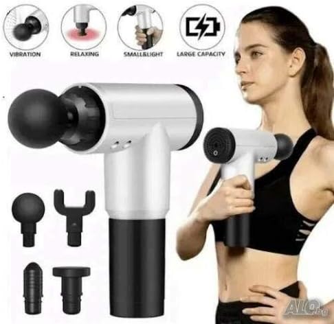 💪 Pistola de Masaje Portátil 6 Velocidades – Alivio Muscular con 4 Cabezas Intercambiables