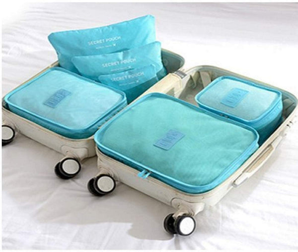 Cubos de Empaque para Viaje – Kit Organizador 6 en 1 (Turquesa)