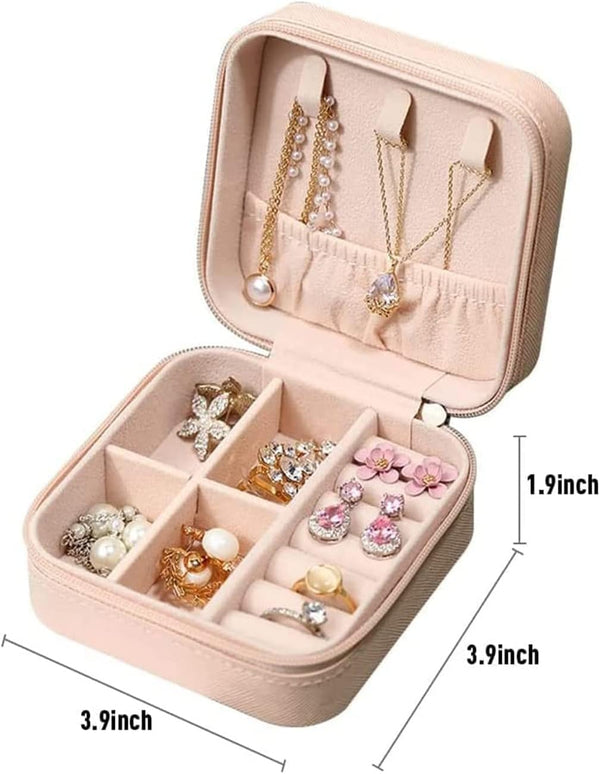 💕 Mini Joyero Portátil Rosado – Compacto, Elegante y Perfecto para Viajes