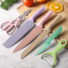 🔪 Set Profesional de Cuchillos de Cocina – 6 Piezas Multicolor con Acero Inoxidable de Alto Carbono