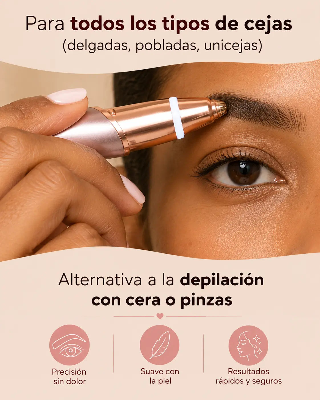 Depiladora eléctrica para cejas recargable - DOMICENTRO