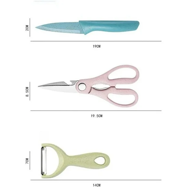 🔪 Set Profesional de Cuchillos de Cocina – 6 Piezas Multicolor con Acero Inoxidable de Alto Carbono